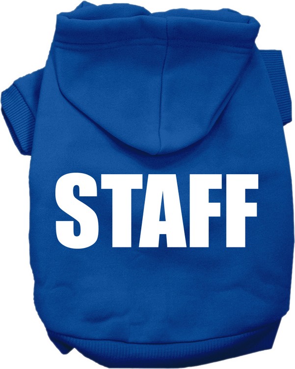 Staff Costume Screen Print Dog Hoodie Blue Size XXL